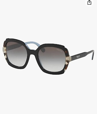 #ad PRADA PR 16US 3890A7 Plastic Square Women#x27;s Sunglasses Black $170.00