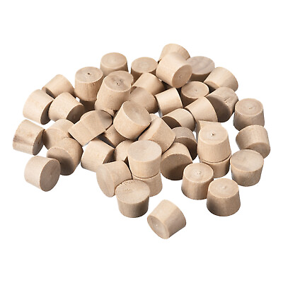 #ad 120Pcs Flat Head Wood Plugs 15 32 Inch Wooden Button Wood Plugs Screw Covers $15.96