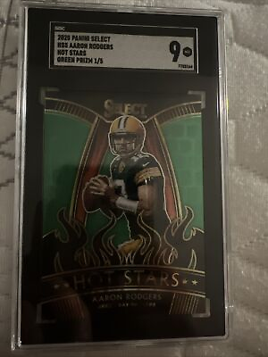 #ad 2020 Panini Select Hot Stars Green Prism Aaron Rodgers 1 5 $700.00