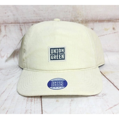 #ad Union Green UG United Corduroy Bone Navy Snapback Brim Embroidered Hat $31.50