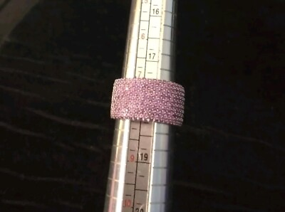 #ad QVC Bold Pave Sterling Pink Sapphire Ring 2.00 Ctw SZ 8 Video Link $89.50