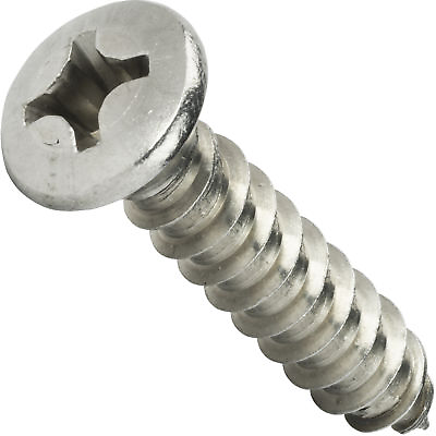 #ad #8 x 1quot; Self Tapping Sheet Metal Screws Oval Head Stainless Steel Qty 250 $35.16