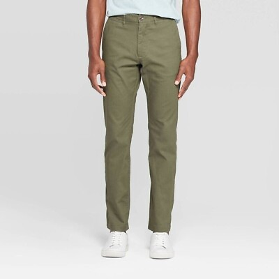 #ad Mens Hennepin skinny fit Chino Pants Goodfellow amp; Co Green 29 x 30 $13.19