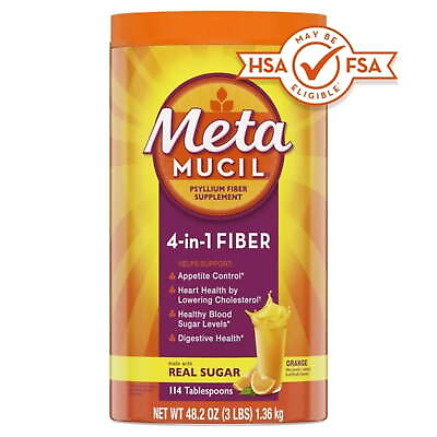 #ad Metamucil Daily Fiber Supplement Psyllium Husk Fiber Powder，Digestive Health $23.88