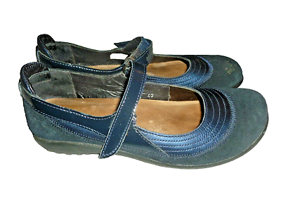 #ad Naot Shoes Kirei Mary Jane Navy Blue Leather Canvas sz 40 US 9M $17.43