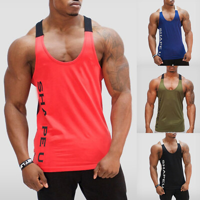 #ad Men Gym Tank Top Vest Sleeveless Bodybuilding Fitness Muscle Tee T Shirt Summe ♬ $10.31