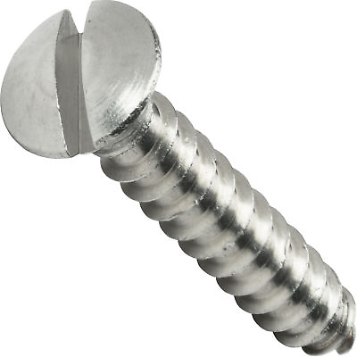 #ad #12 x 1quot; Oval Head Sheet Metal Screws Stainless Steel Slotted Drive Qty 100 $25.41
