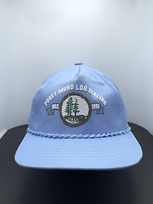 Vintage Puget Sound Log Scaling Trucker Hat 1991 Baby Blue YR $25.00