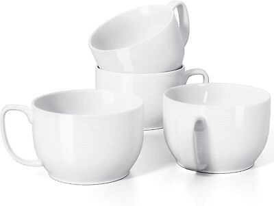 #ad Porcelain Large Coffee Mugs Set Jumbo Mugs Soup Bowls with Handles $40.99