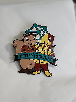 #ad We Are Better Together Squirrel amp; Parrot Lapel Hat Jacket Pin Large Size $9.00