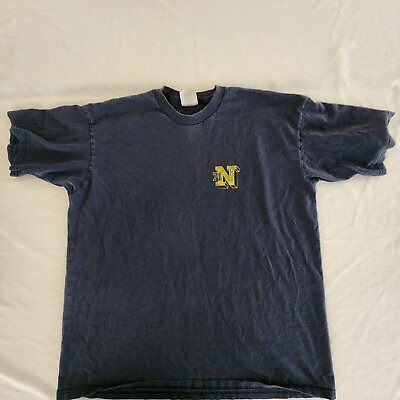 #ad NIke 90#x27;s N71 Logo Blue Short Sleeve T Shirt Men#x27;s L $9.58
