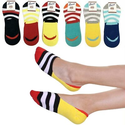 #ad 6 Pairs Low Cut Socks Cotton No Show Hidden Invisible Non Slip Flat Boat Women $10.94