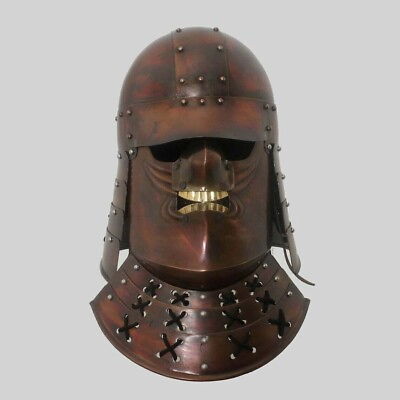 #ad Samurai Skull Helmet Armor Made from Heavy Metal with Surface Platin Medieval gi $311.88