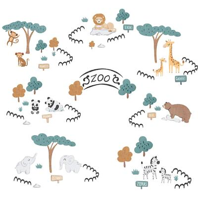 #ad Lolli Living Removable Wall Decals Day at the Zoo Newborn AU $33.63