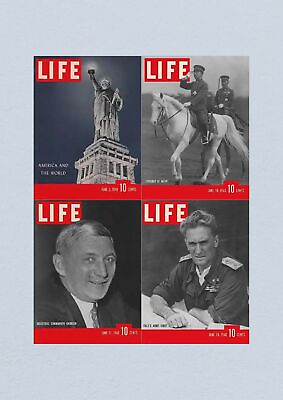 #ad Life Magazine Lot of 4 Full Month of June 1940 3 10 17 24 WWII ERA $36.00