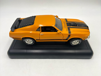 #ad Die Cast 1 18 Scale 1970 Boss 302 Mustang With Shaker Hood Orange $34.99
