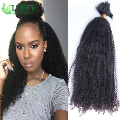 #ad Afro Kinky Curly Human Hair Bulk For Braiding Mongolian Hair Extensions No Weft $145.34