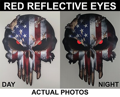 #ad USA American Flag Skull decal sticker Car Truck Window Bumper America Patriotic $5.40