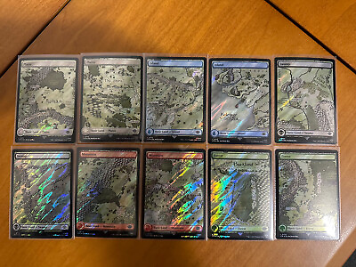 #ad MTG Surge Foil LOTR Lord of the Rings Full Art Map Lands FULL SET UNPLAYED $10.99