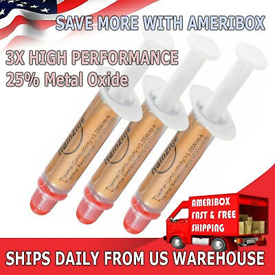 #ad 3pcs High Performance Gold Thermal Grease CPU Heatsink Compound Paste Syringe $3.99