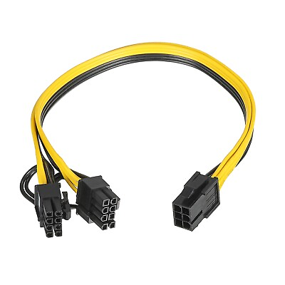 #ad PCIe Cable 6 Pin to Dual 8 Pin 62 Male PCI Express Power Cable 320mm 12.6quot; $8.13