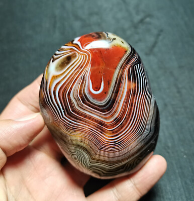 #ad TOP 272.7 G Natural Polished Silk Banded Lace Agate Crystal Madagascar EE77 $35.99