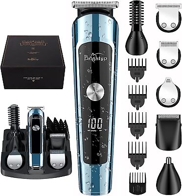 #ad All in 1 Men#x27;s Beard Trimming Kit W Electric Razor Hair Clippers Hair Trimmer $33.24