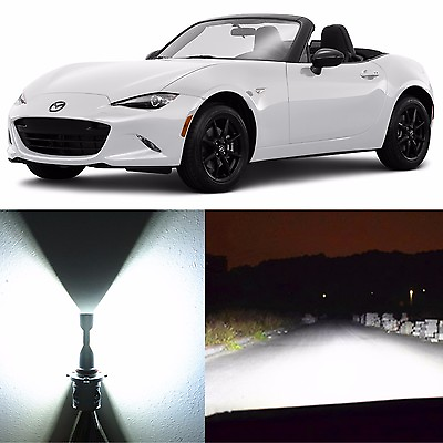 #ad Alla Lighting Low Beam Headlight H7 White LED Bulbs for 2006 15 Mazda MX 5 Miata $49.98