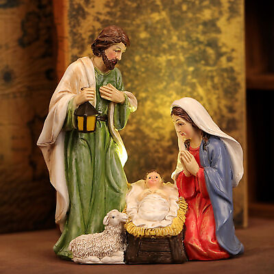 #ad Holy Family Figurine 6quot; Tall Statue Mary Joseph Baby Resin Nativity Christmas $23.22