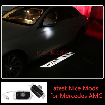 #ad 2x Mercedes AMG Side Mirror Logo Puddle Light for Mersdes A B C E S GLC Class $75.99