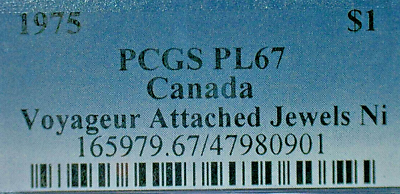 #ad SUMMER SALE 1975 PCGS PL67 Canada VOYAGEUR ATTACHED JEWELS NI $1 KM# 76 $12.50