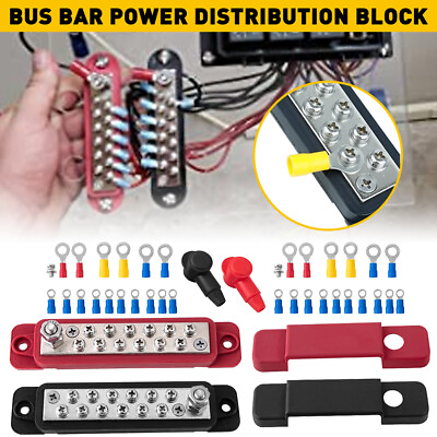 #ad 2X Power Distribution Terminal Block Screws Battery Bus Bar for Car Boat Marine $19.99