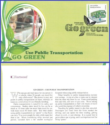 #ad USA5 #4524m U A FLEETWOOD FDC Go Green Use public transportat $2.95