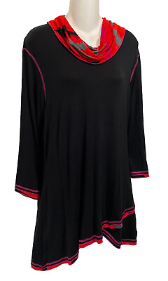 #ad Parsley amp; Sage Large Black Art to Wear Knit Rayon Funky Dress Tunic Shirt Top $110.00