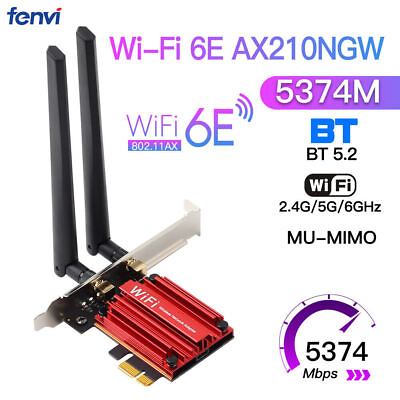 #ad #ad Intel AX210 WiFi 6E PCI E Network Card Desktop Bluetooth 5.3 Network PC Adapter $24.64