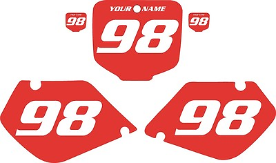 #ad 1997 1999 HONDA CR250 Custom Pre Printed Red Backgrounds with White Numbers $43.99