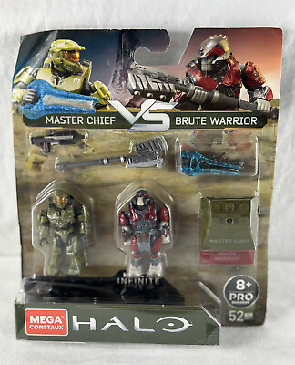 #ad MEGA Construx Halo Micro Action Figure Set MASTER CHIEF vs. BRUTE WARRIOR New $9.88