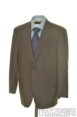#ad ERMENEGILDO ZEGNA Recent MILA Brown Striped Wool Blazer Sport Coat Jacket 42 S $110.00