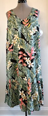 #ad Hilo Hattie The Hawaiian Original Dress Sleeveless Floral Size Medium NEW $29.95