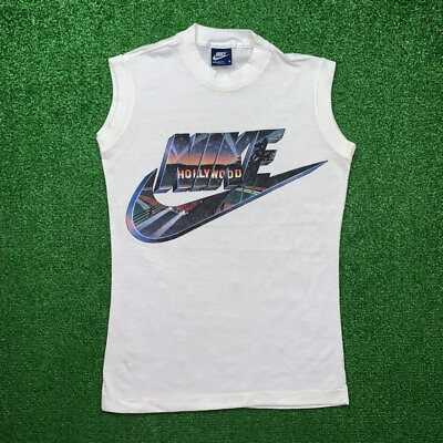 #ad Vintage Nike 80s Hollywood Swoosh City Series T Shirt USA Rare Tank Small $120.00