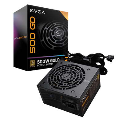#ad EVGA 500 GD 80 Plus Gold 500W ATX Power Supply PSU Black Original $56.97