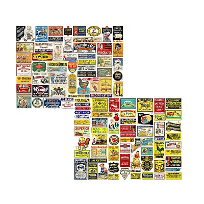 #ad Model Railroad Signs Multi Scale Train Advertising Pack of 2 STICKER SHEETS $14.45