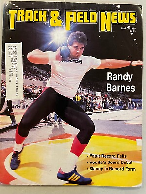 #ad 1989 Track and Field News March          Randy Barnes Nike ad Alberto Salazar $5.99