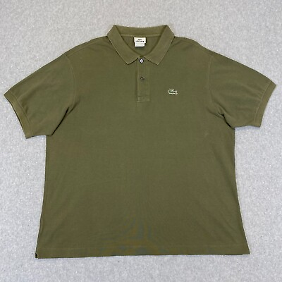 #ad Lacoste Shirt Men#x27;s Size 7 Olive Green Short Sleeve Classic Crocodile Logo Polo $16.99