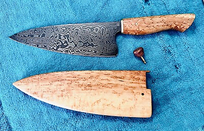 #ad USA hand forged Damascus 8” chef knife by Justice Metalworks Tabor Iowa $850.00