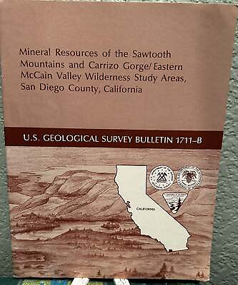 #ad V R Todd Mineral Resources of the Sawtooth Mountains and Carrizo Gorge eastern $16.50