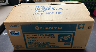 #ad 1980S Vintage Sanyo LED Radio Cassette Player Model No. FT 690 NEW IN BOX SL $159.99
