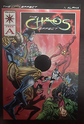#ad Chaos Effect Alpha #1 Red Variant 1994 Valiant Comic Book w Original Scarce Card $159.95