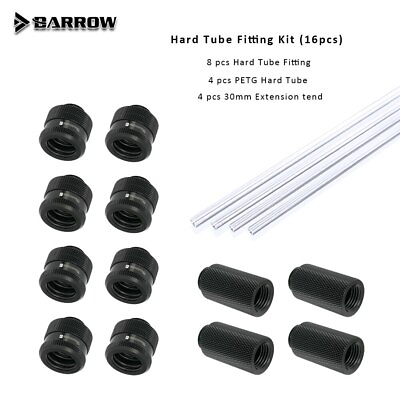 #ad Barrow OD12mm 14mm 16mm PETG Hard Tube Fitting Kit For Computer Water Cooling $52.02