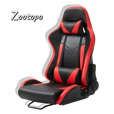 #ad USED PVC Racing Simulator Cockpit Gaming Red Seat with Neck Pillow and Lumbar $129.99